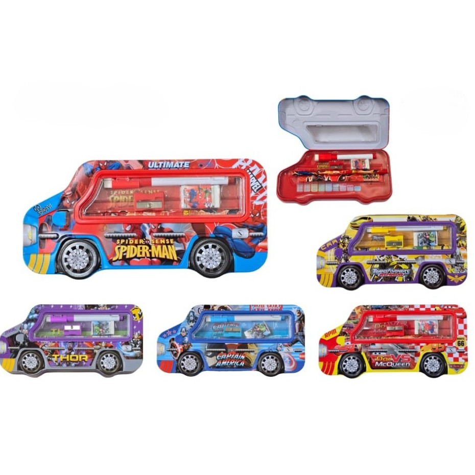 

((BACA KETERANGAN))KOTAK PENSIL bahan KALENG model TRUK BESAR PENCIL CASE Tempat Pensil BUS RODA