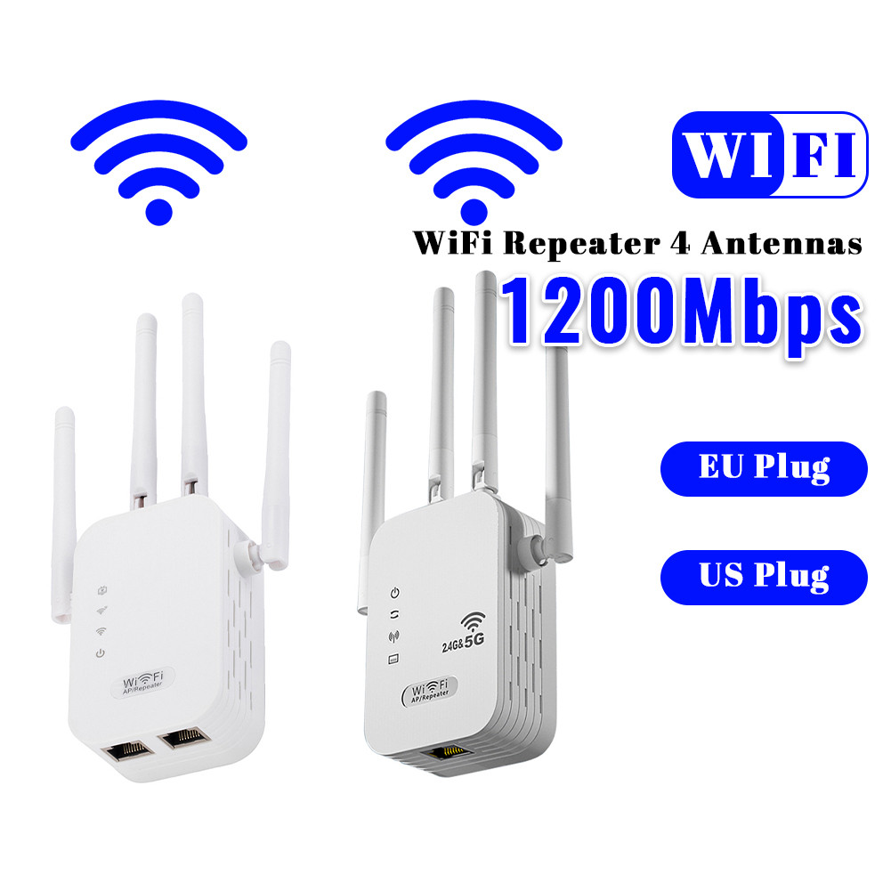 IMPORT 1200Mbps Wi-Fi Signal Booster with WAN/LAN Port Dual-Band 2.4GHz/5GHz WiFi Signal Amplifier