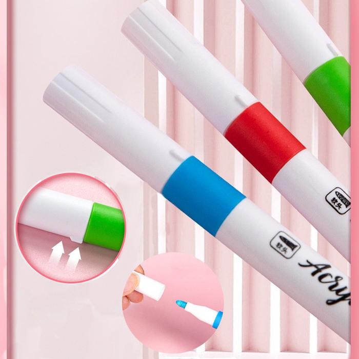 

Pen Akrilik Marker Acrylic Marker Set 12/24/36/48/60/80 Warnas Tahan Air Menggambar Kreativitas
