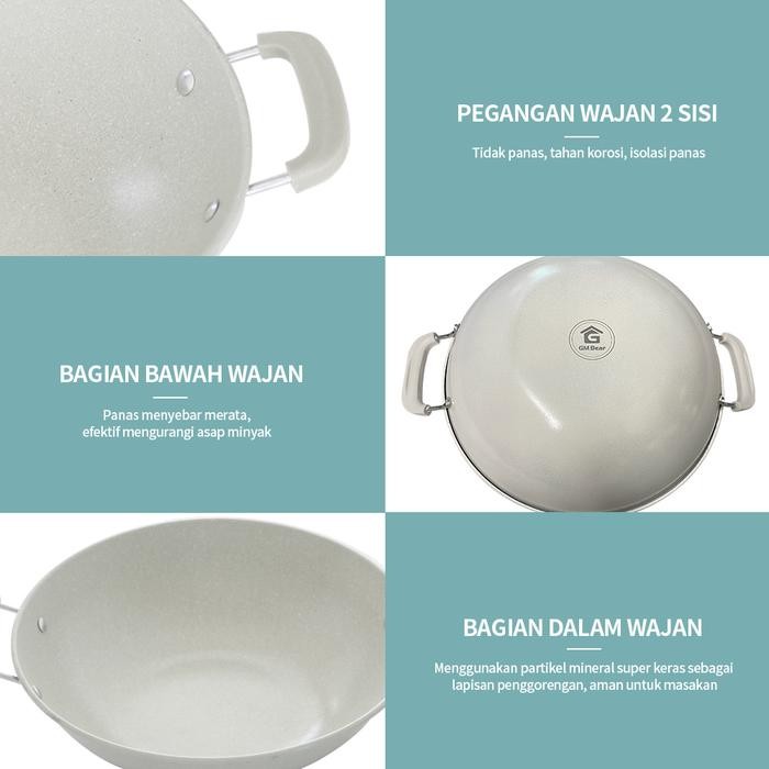 Gm Bear Wajan Penggorengan Teflon 32Cm 1238-Cooking Pan 32Cm