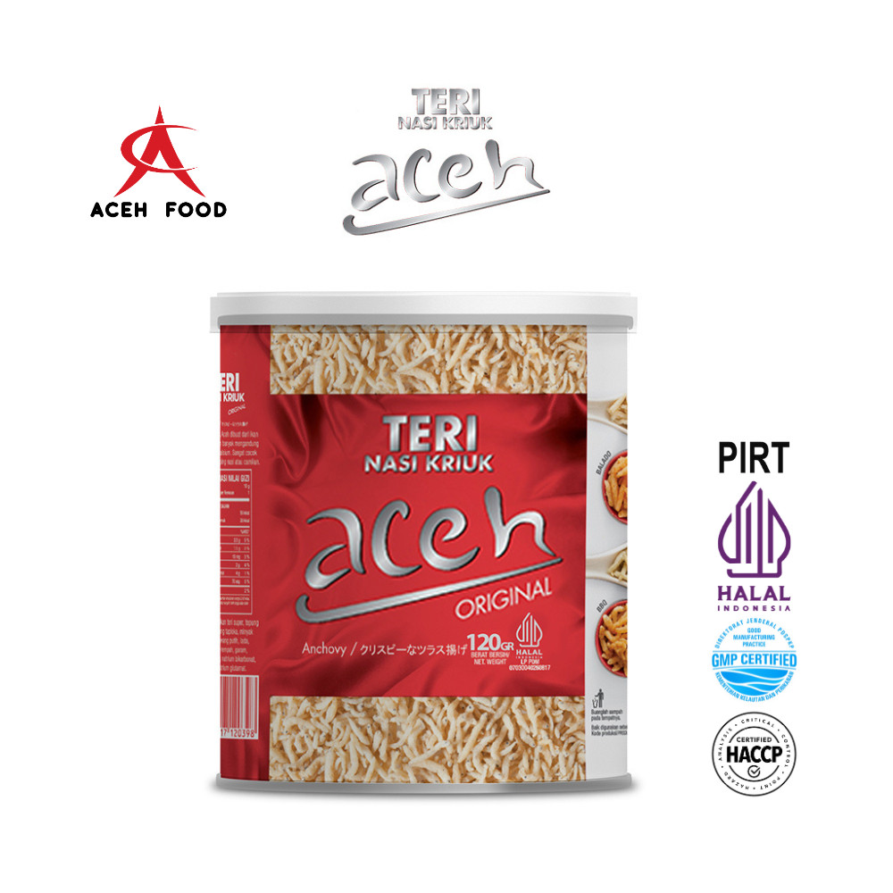 

Snack Cemilan Halal PIRT Teri Aceh Nasi Kriuk Crispy Kemasan Kaleng Original 120gr - Aceh Food