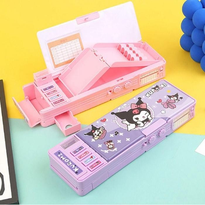 

Ready StockKotak Pensil/Bahan Tahan Air Kuromi Tempat Pensil Password /Multifungsi Lapis Ganda