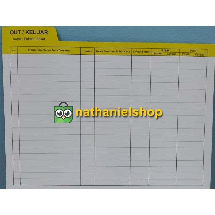 

Out Indikator (Out Guide/Out Sheet) Arsip/Dokumen Isi 15 Lembar