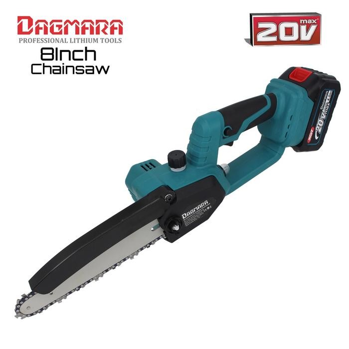 PREMIUM DAGMARA Chainsaw Gergaji Rantai Elektrik Mini 8 Inch Portable Genggam Lithium 20 Volt Chain