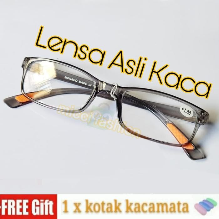 Termurah Kacamata baca plus pria asli lensa KACA kacamata super fokus