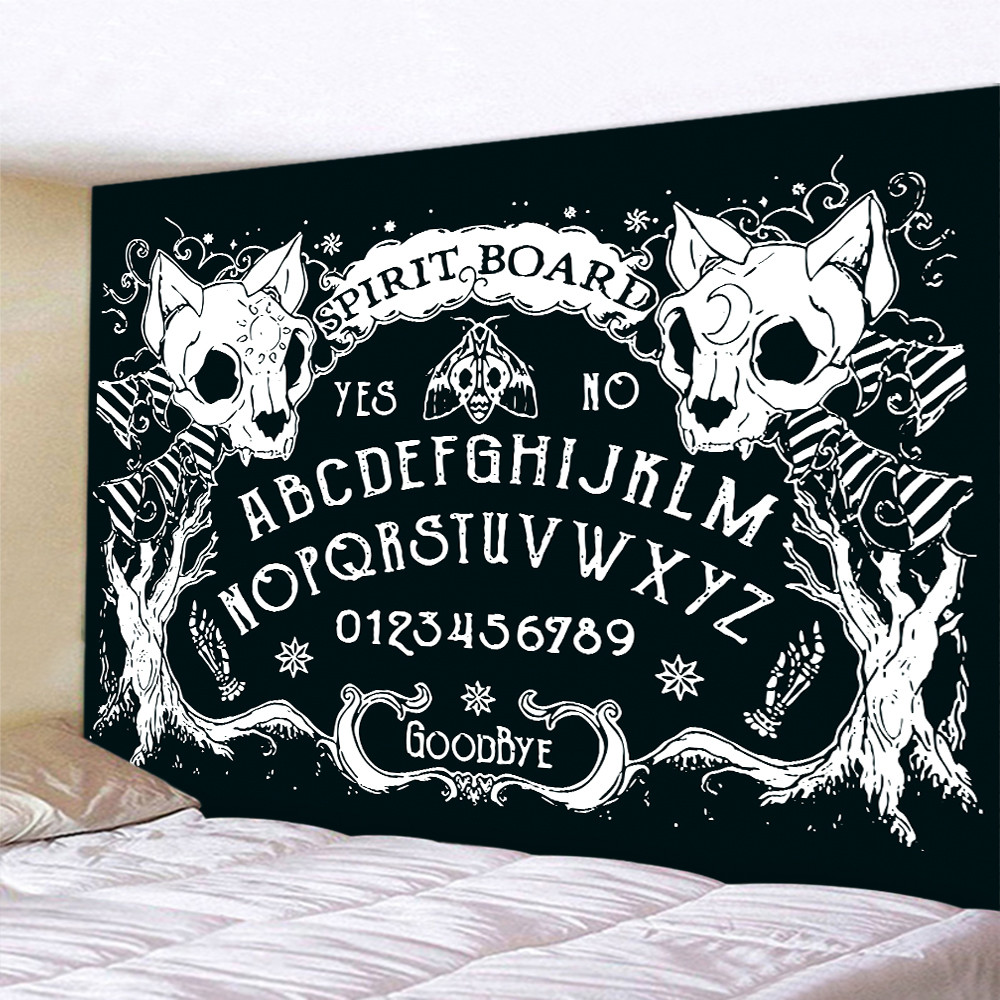 Permadani Kucing Lebah Tengkorak Hitam dan Putih Dekorasi Rumah Permadani Seni Dekorasi Bohemian Sel