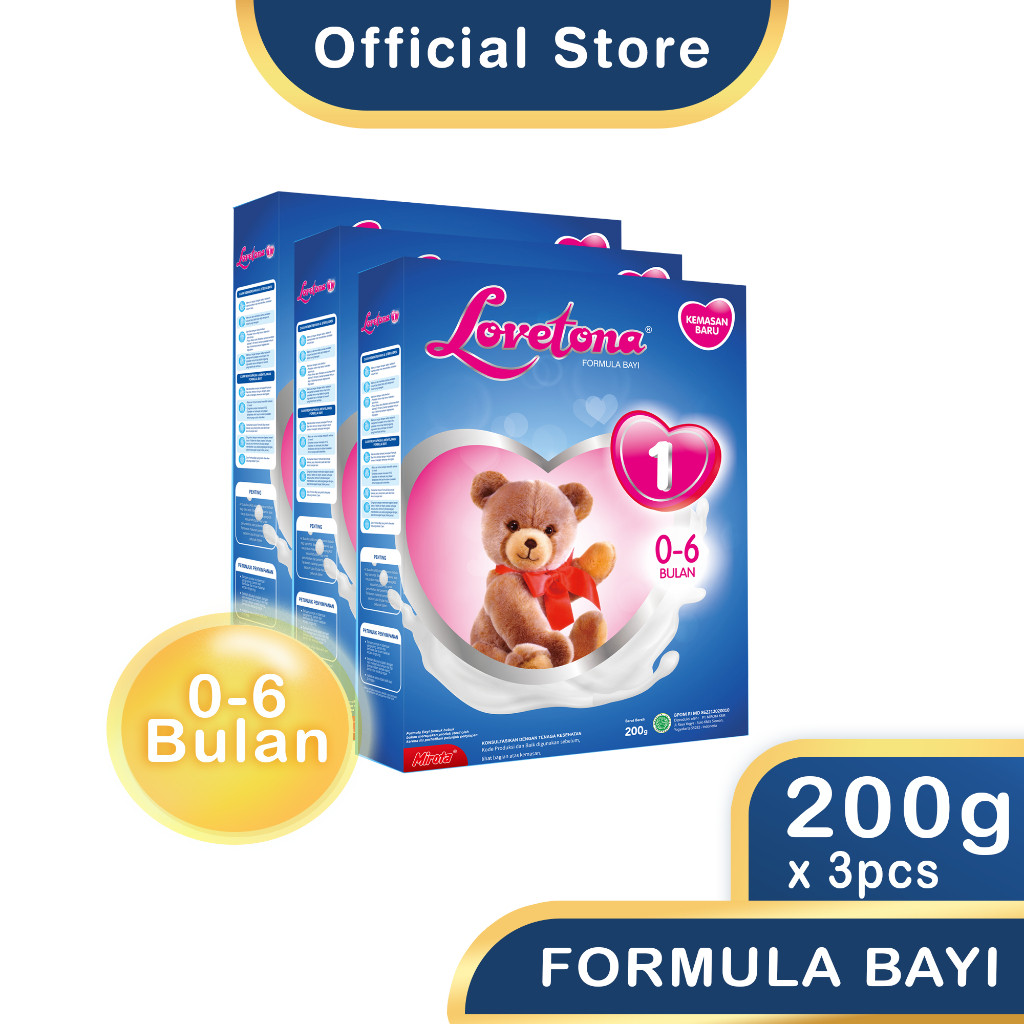 NEW PRODUCT PAKET LOVETONA 1 SUSU FORMULA BAYI 0 - 6 BULAN 200 GR X 3 BOX TINY TREASURESS69