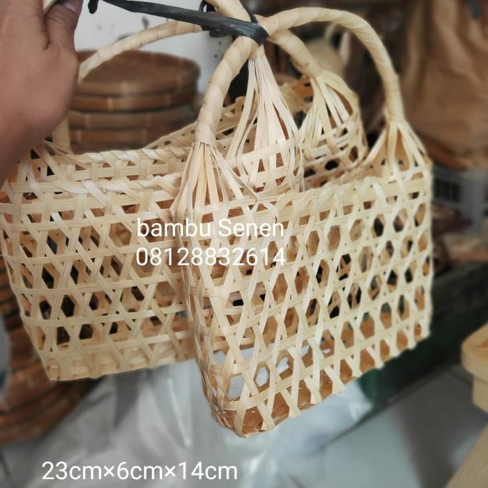 tas bambu tas anyaman keranjang bambu