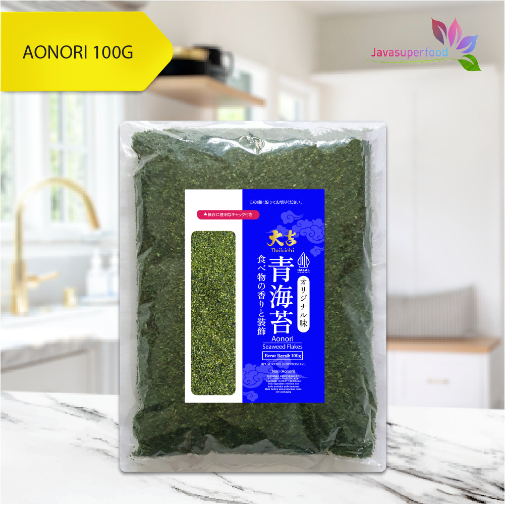 

AONORI Bubuk Nori Halal 100 g Ao Nori Powder Import Taburan Takoyaki Seaweed Powder Mentai