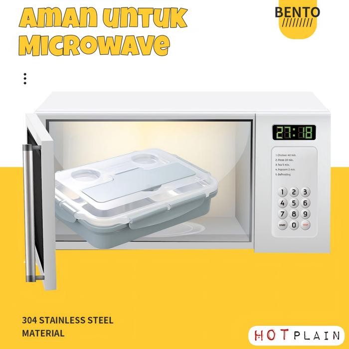 Kotak Makan 3 Sekat Stainless Steel / Kotak Makan Bisa Menghangatkan Makanan / Kotak Makan Stainless