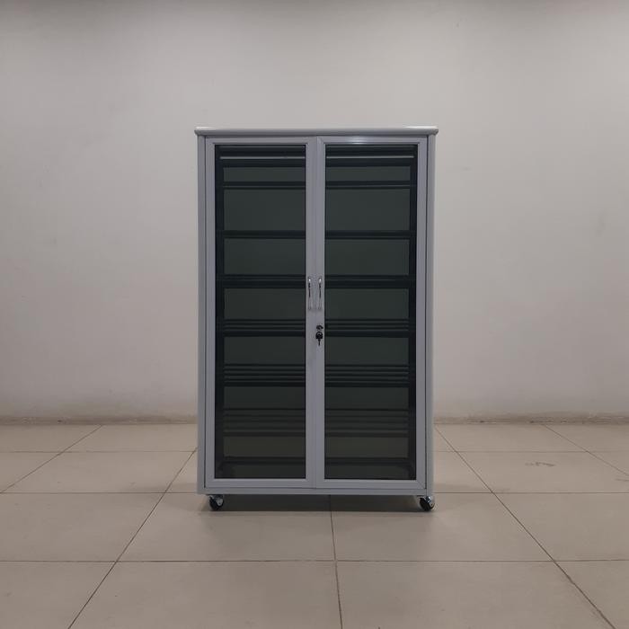 Terbaru Lemari Rak Sepatu 7 Susun 80 Cm (Full White, Full Kaca & Pintu +Kunci)