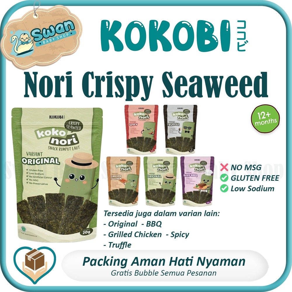 

Kokobi Koko Nori Crispy Seaweed 20gr / Snack Rumput Laut Sehat Anak