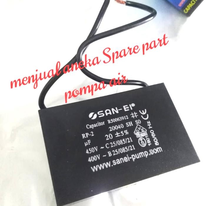 JTTOP" KAPASITOR POMPA AIR 20UF 450VAC CAPASITOR KOTAK 20 UF 450V CONDENSATOR