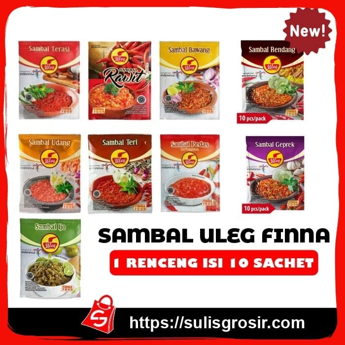 

Sambal Uleg Finna Sachet 1 Renceng Isi 10 Sachet