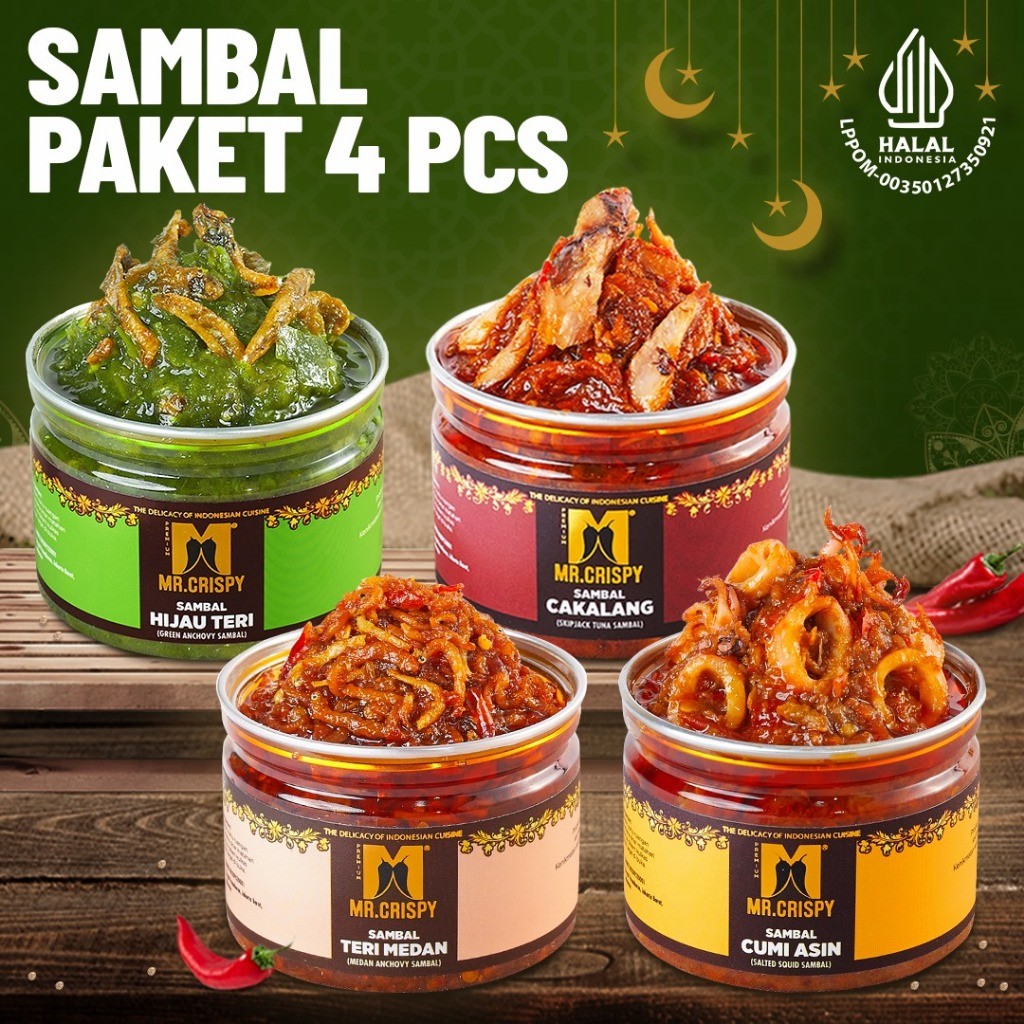 

PROMO PAKET SAMBAL 4PCS HEMAT MR CRISPY