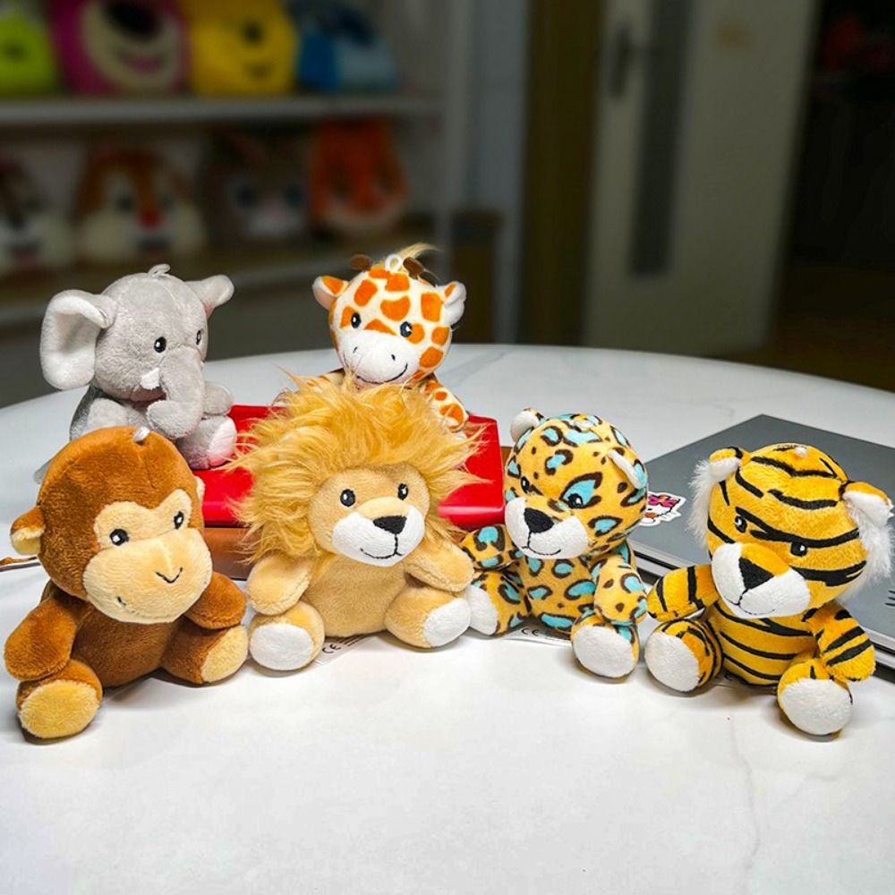 Forest Animals Forest Animals Stuffed Doll Pendant Monkey Tiger Forest Animals Plush Keyring 10Cm