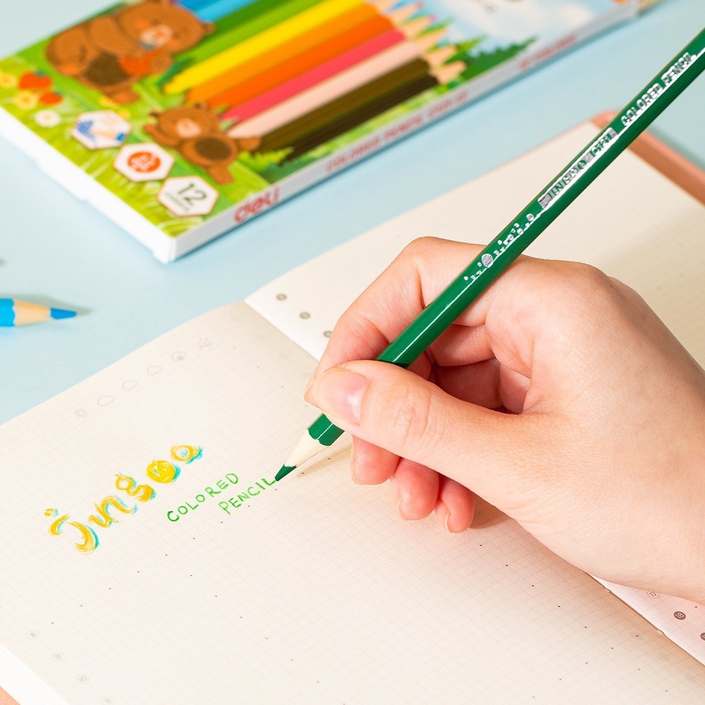 

DELI COLORING PENCIL / PENSIL WARNA 12/24 WARNA HEXAGONAL JINGGO SERIES PEWARNAAN CERAH EC121