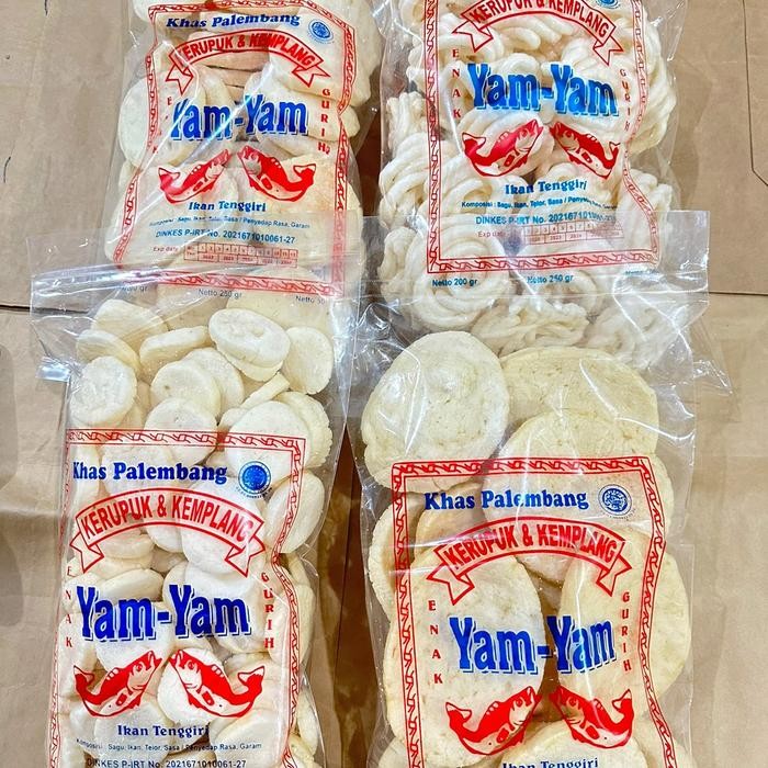 

JTTOP" KERUPUK KEMPLANG PALEMBANG PAKET1KG (KANCING,PESER,MINI, SANGGUL) MASING" KEMASAN 250GR