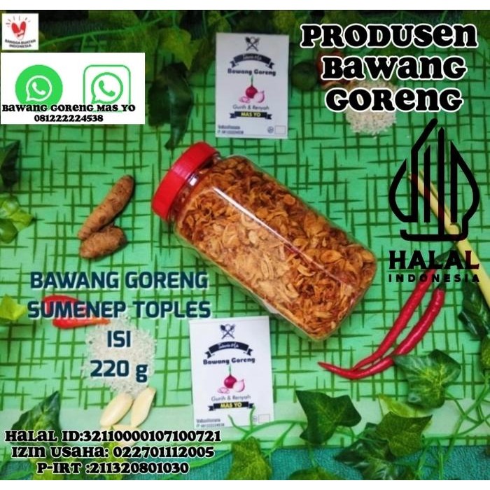 

JTTOP" BAWANG GORENG BREBES ASLI BAGOR TOPLES 200GR