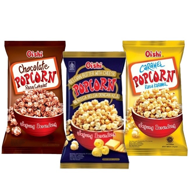 

Eumsig Popcorn Oishi Renceng 10Pcs X 20Gr Cokelatmentega Belgia Keju Karamel Snack Jagung Berondong