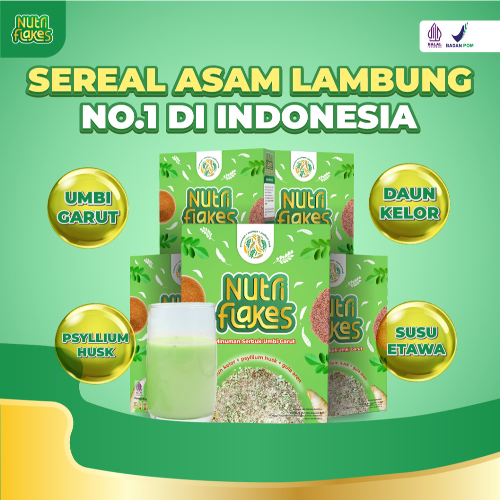 

Sega Tungtung Nutriflakes Sereal Umbi Garut Atasi Asam Lambung 5 Box