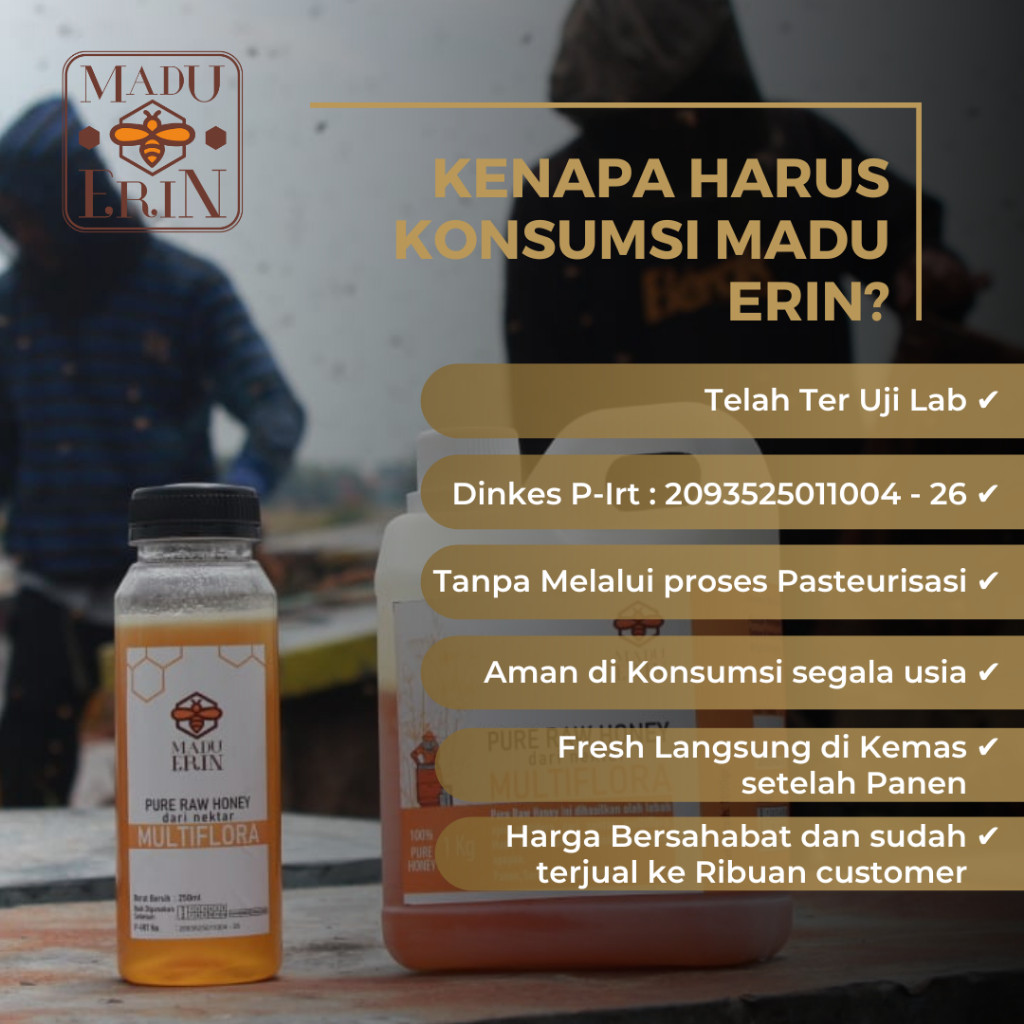 

Sega Tungtung Madu Nektar Randu 1Kg Madu Erin
