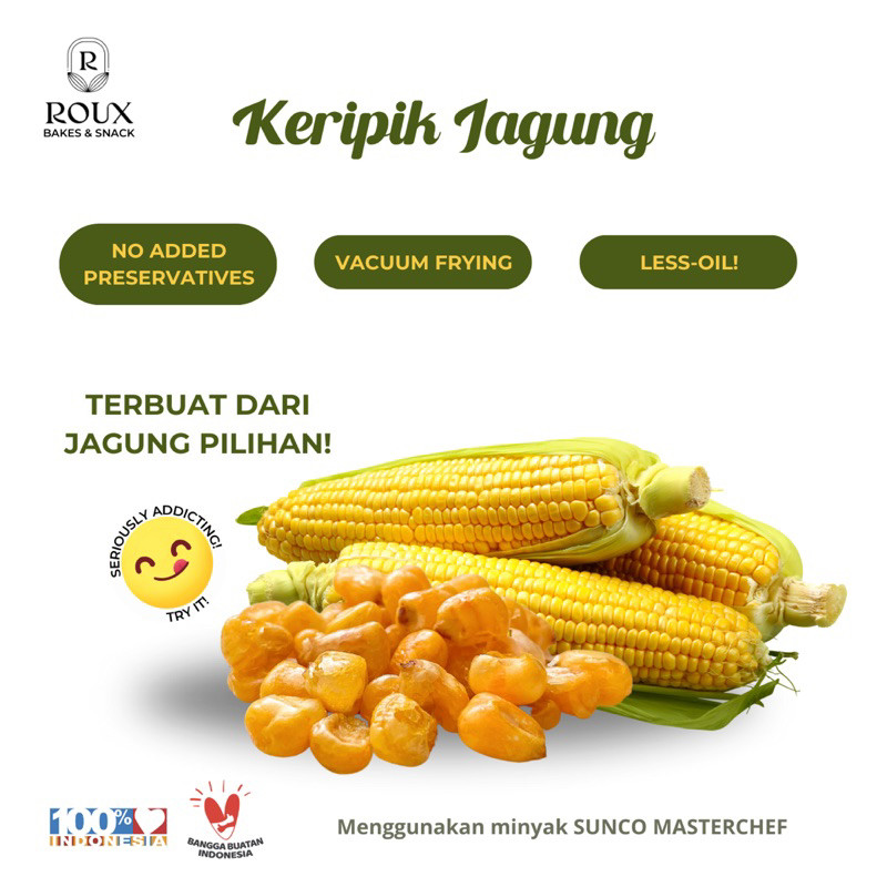 

Sega Tungtung Roux Veggie Crunch Keripik Jagung Manis 50G Premium Enak Sehat Crispy Renyah Gurih