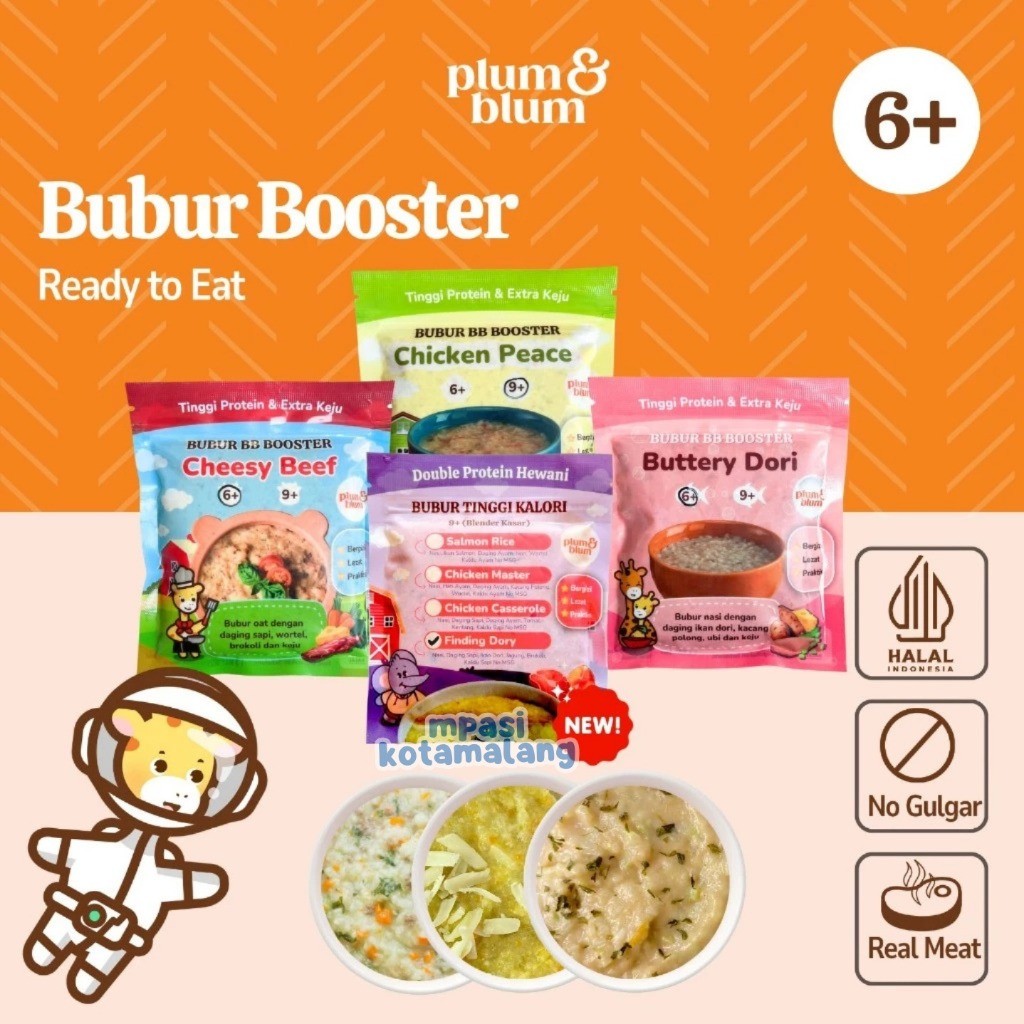 

Sega Tungtung 6+ 9+ Plum Blum Frozen Bubur Booster Mpasi Siap Santap Siap Saji
