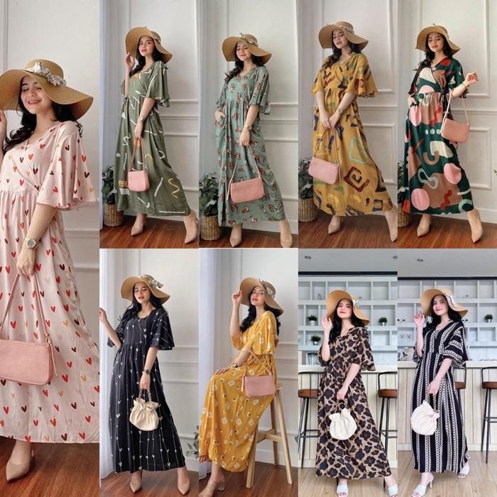 KAREEN DRESS /DASTER KIMONO PANJANG BUSUI/DASTER BALI TALI SAMPING