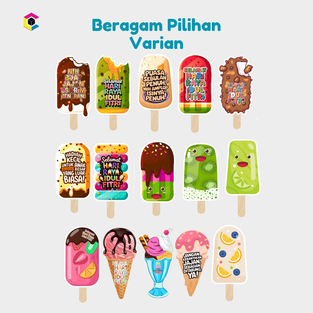 

AMPLOP LEBARAN 3D VIRAL BENTUK ES KRIM VIRAL AMPLOP THR UNIK ISI 5PCS - CALDERA DIGITAL PRINTING