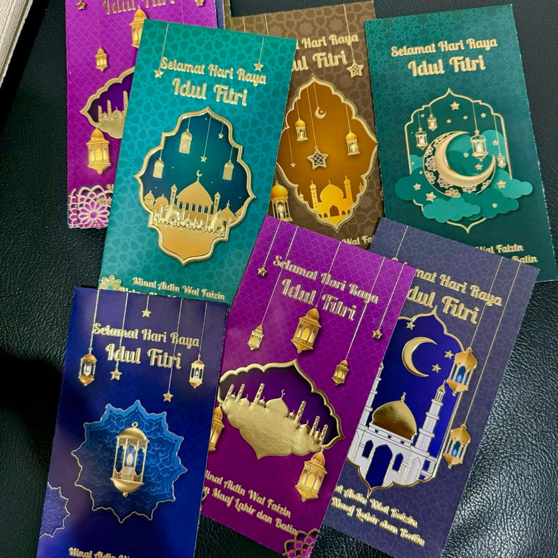 

6PCS AMPLOP LEBARAN PREMIUM IMPORT PANJANG SABLON FOIL MEWAH IDUL FITRI ANGPAO