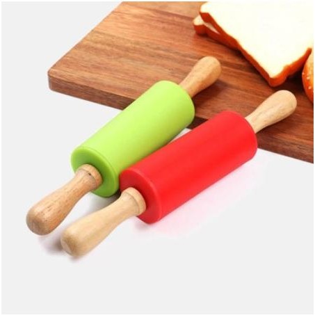 

Rolling Pin Silicone Wooden Handle Gilingan Adonan Kue Silicone 22.5Cm