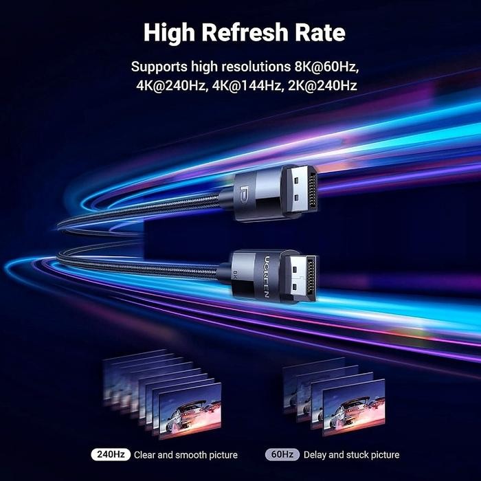 Ugreen Kabel Displayport 1.4 8K/60Hz 32 High Speed 32Gbps