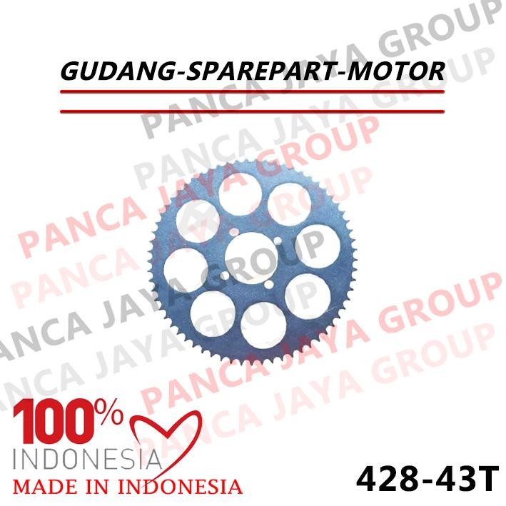 GEAR GIR BELAKANG 428 43 43T SUZUKI RK COOL RKCOOL