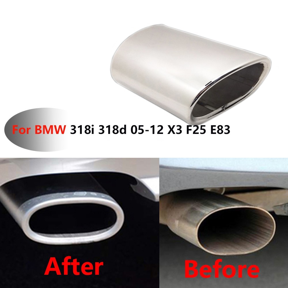 IMPORT Stainless Steel Car Exhaust Muffler Tip Pipes Cover FOR BMW 3 Series 318 E90 E91 320d 318d