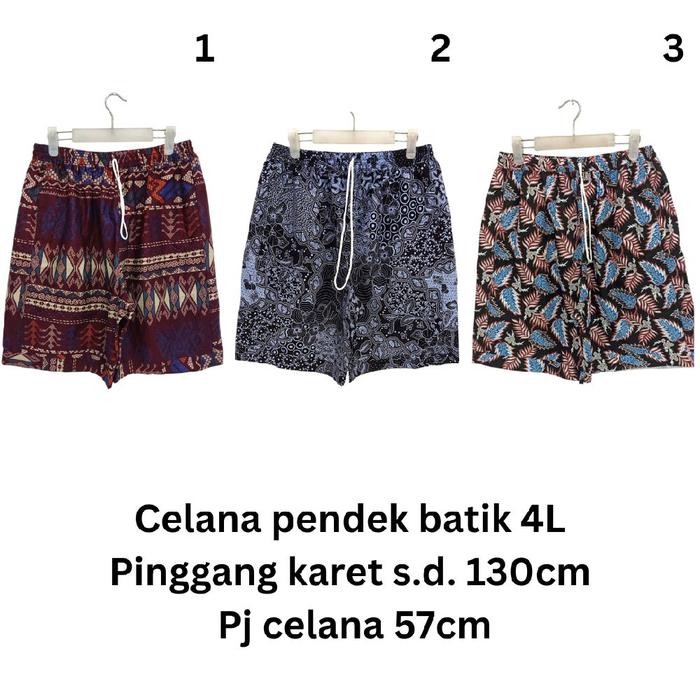 PREMIUM celana pendek batik pria JUMBO 4L