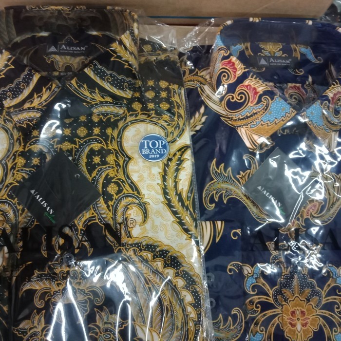 PREMIUM alisan batik lengan panjang size 16.5 -17.5 JUMBO orginal