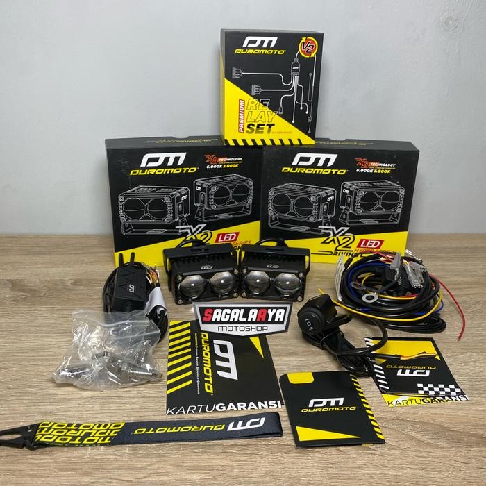 PAKET LAMPU DUROMOTO X2 SAKLAR ORI DUROMOTO RELAY SET DUROMOTO