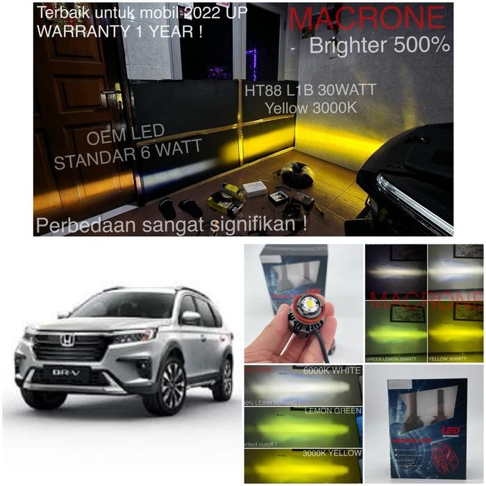 PREMIUM LAMPU LED MACRONE HT88 L1B 30 WATT FOGLAMP HONDA BRV 2022 UP