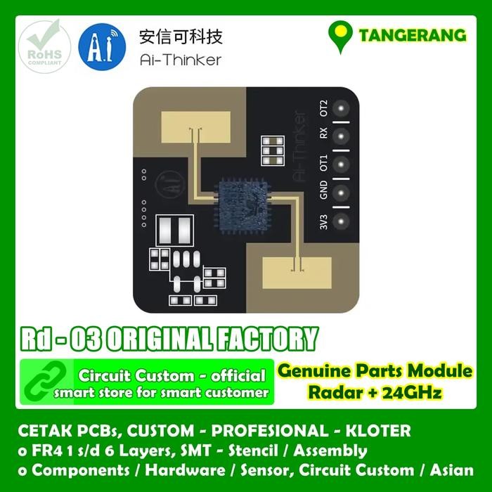 PREMIUM Ai Thinker Modul UART RD03 RD-03 Sensor Radar 24G Onboard Antenna