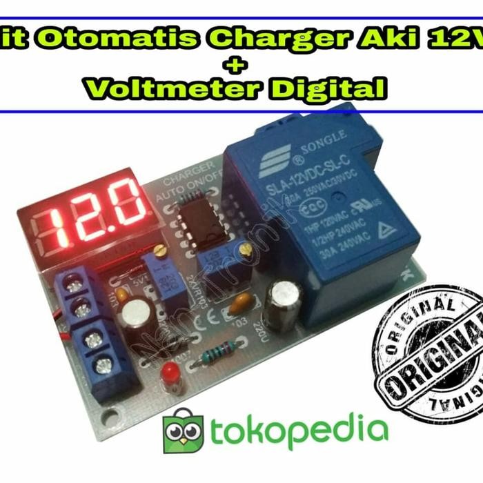 PREMIUM Kit Cas Aki / Modul Charger Aki 12V Otomatis ON OFF & Voltmeter
