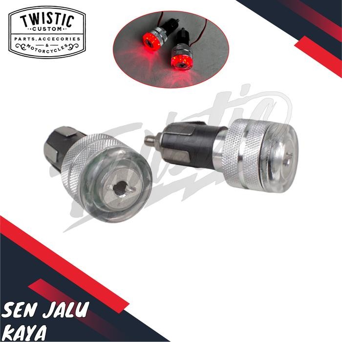 Lampu Sen Sein Belok Jalu Bar End Barend CNC Alunium Kaya Motor W175 W250 XSR 155 Benelli PE 250