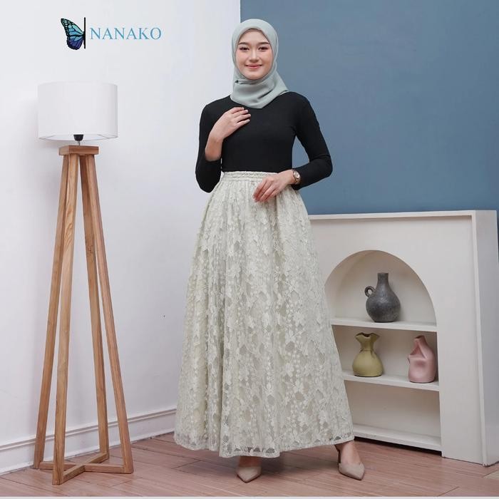 ROK BROKAT sampai BB 80 Kain Brokat Embroidery Furing Wanita