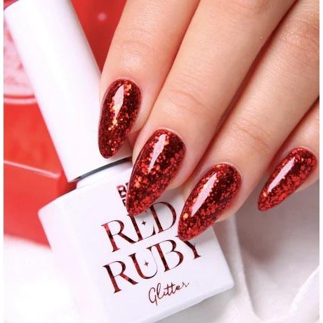 NEW DIAMI BBPOP RED RUBY/KUTEK GEL GLITTER RED/NAIL GEL POLISH