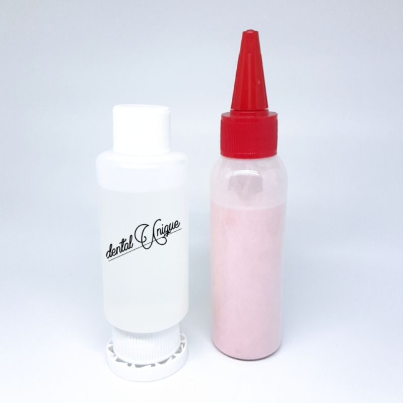 PAKETAN SC LIQUID DAN BUBUK [ BIG ] /LEM GIGI PALSU YANG PATAH / BAHAN PEMBUAT GUSI GIGI PALSU