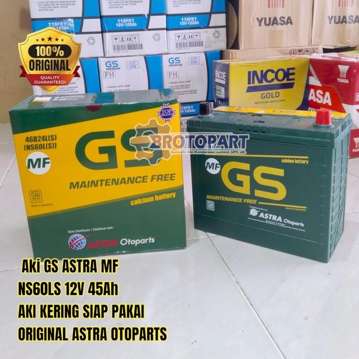READY STOK Aki Mobil GS ASTRA NS60LS MF Hyundai Accent Verna, Cakra, Creta Matrix