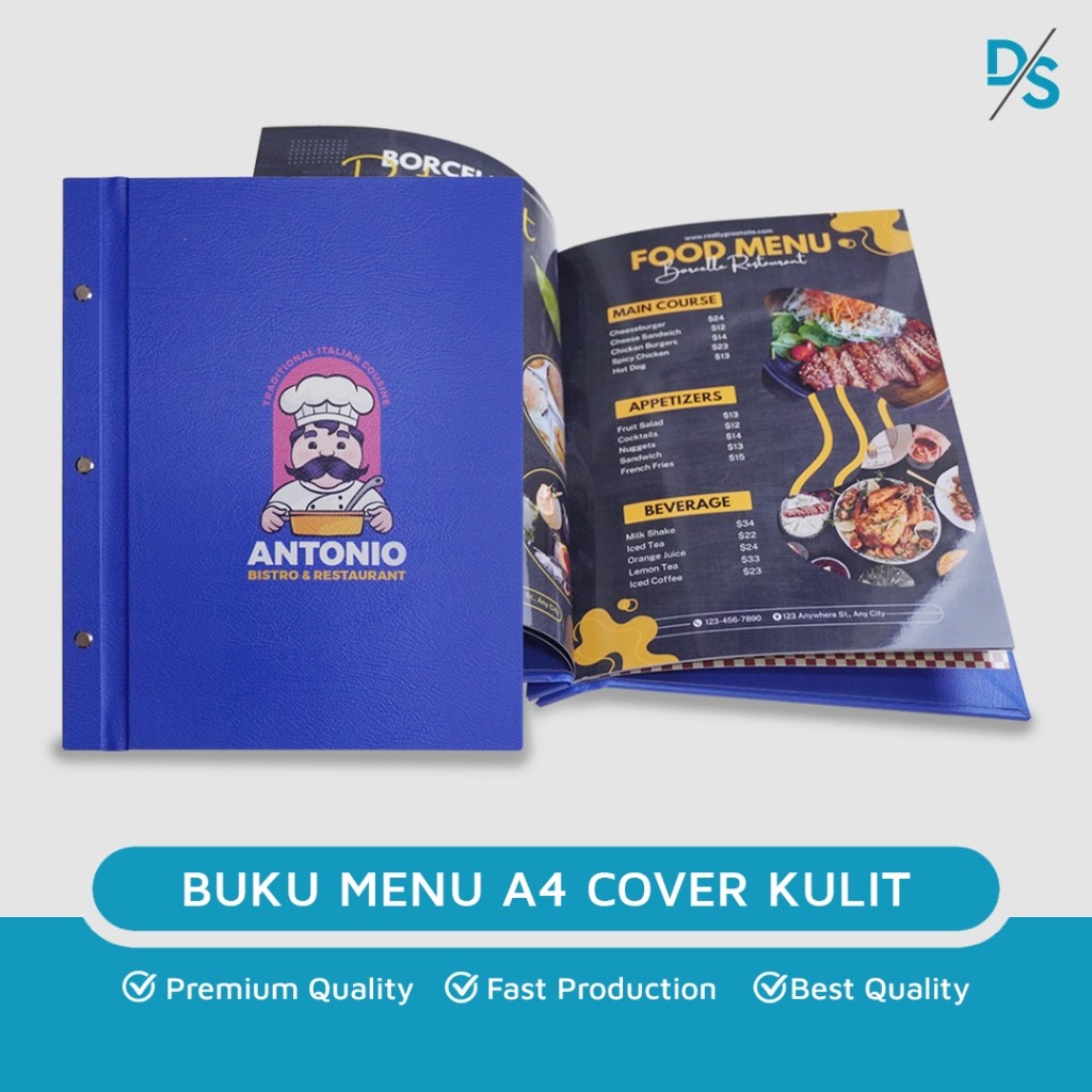 

LINDU DSPRINTING - Buku Menu Custom / Print Book Restoran / Cetak Cover Kulit Sintetis Ukuran 21 X