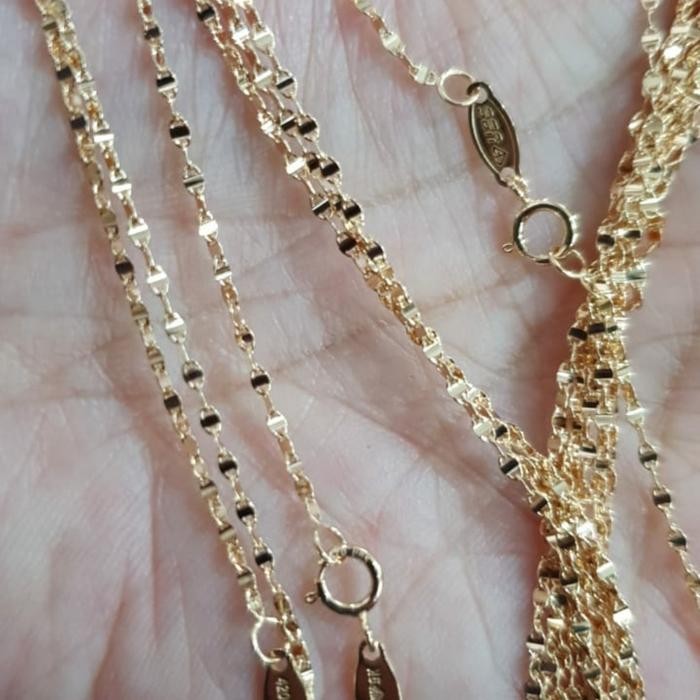 Kalung Ubs Polos Pendek Tipis Ringan Murah Emas Asli 420 42% 9K Muda Promo