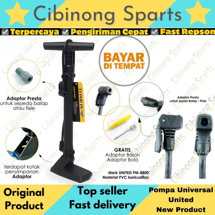 Ready Stock Pompa Sepeda Universal Sepeda Motor Listrik United Dengan Indikator Tekanan Angin Dan