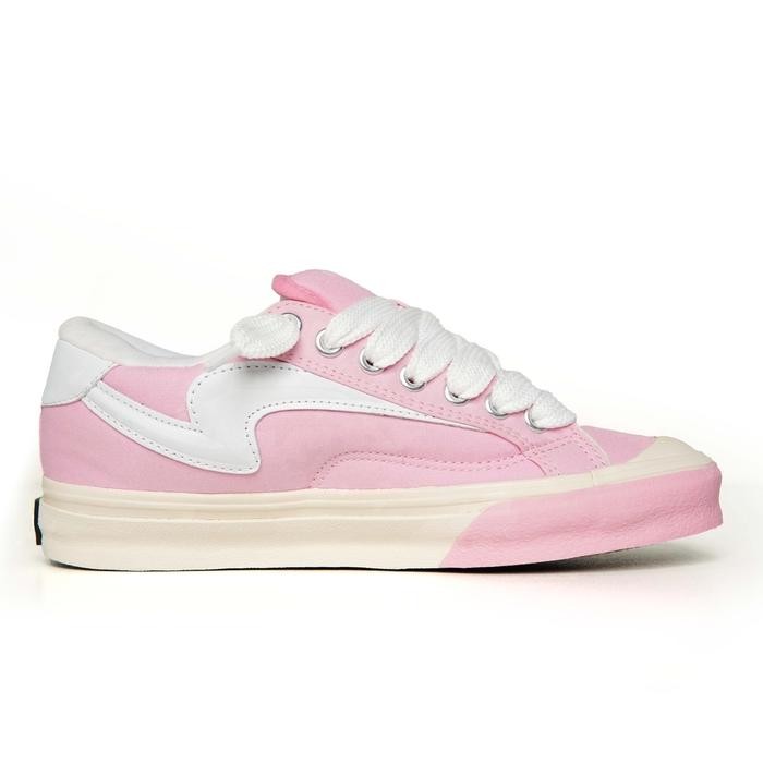 BEST SELLER Raingel Footwear-BIGMAX Pink White Sneakers Casual Unisex Sepatu Gemuk Shoes Wanita